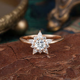 Lab Grown Lab Diamond Engagement Ring | Floral Lab Diamond Cluster Setting